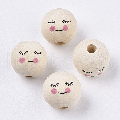 Natural Wood European Beads X3-WOOD-S055-17-1