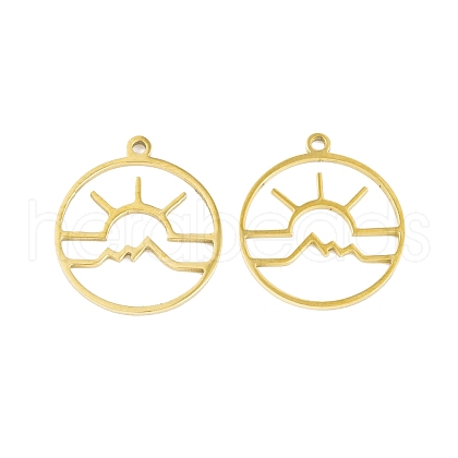 5Pcs 201 Stainless Steel Pendants STAS-M056-01B-G-1