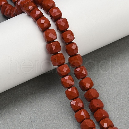 Natural Red Jasper Beads Strands G-H078-C34-6mm-1