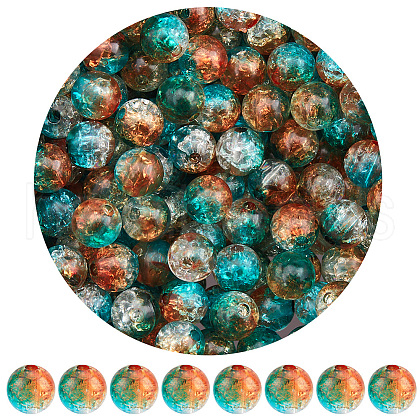 SOFPLATE 300Pcs Transparent Crackle Acrylic Beads CACR-SP0001-01A-1