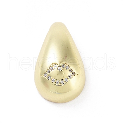Rack Plating Brass Micro Pave Clear Cubic Zirconia Pendants KK-H474-18G-10-1