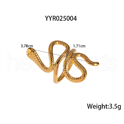 Stainless Steel Snake-Shaped Cuff Rings for Women FT0606-4-1