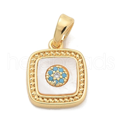 Brass Micro Pave Cubic Zirconia Pendents KK-M303-01G-08-1