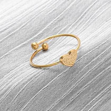 304 Stainless Steel Open Cuff Ring for Women RJEW-A071-01D-G-1