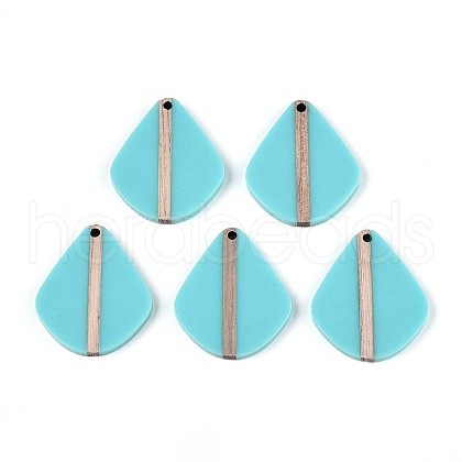 Opaque Resin & Wood Pendants RESI-T057-45A-1