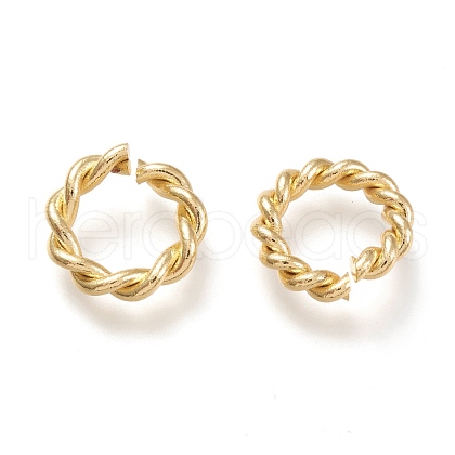 Brass Twisted Jump Rings X-KK-M207-01G-01-1
