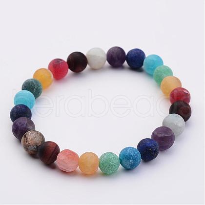 Natural Amazonite & Gemstone Beads Stretch Bracelets BJEW-JB02509-04-1