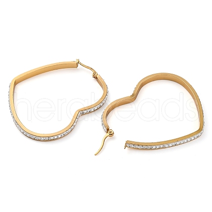 304 Stainless Steel Heart Hoop Earrings EJEW-S242-01G-G-1