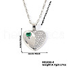 Brass Pave Cubic Zirconia Heart Pendant Necklaces for Women UC6021-4-2