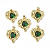 Brass Micro Pave Cubic Zirconia Pendants KK-P223-51G-02-4