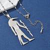 304 Stainless Steel Egyptian Ancient God Anubis Pendant Necklaces NJEW-D318-06P-3