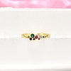 Brass Micro Pave Cubic Zirconia Cuff Rings for Women RJEW-H247-32G-3