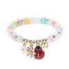 8Pcs 8 Style Acrylic Round Beaded Stretch Bracelets Set BJEW-JB08983-4