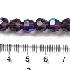 Electroplate Transparent Glass Beads Strands EGLA-A035-T8mm-L15-4