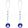 Resin Flat Round with Evil Eye Car Pendant Lucky Hanging Decor HJEW-AB00015-1