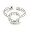 Rack Plating Brass Open Cuff Rings for Women RJEW-F162-01P-C-2