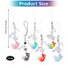 Globleland 6Pcs 6 Colors Goldfish & Star Resin & Alloy Mobile Straps FIND-GL0001-93-2