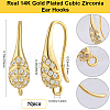 Beebeecraft 5Pairs Brass Micro Pave Cubic Zirconia Ear Hooks KK-BBC0014-85-2