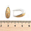 Two Tone Brass Micro Pave Clear Cubic Zirconia Hoop Earrings EJEW-U055-25B-GS-3