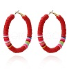 Bohemia Style Colorful Clay Beads Hoop Earrings JQ3310-8-1