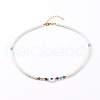 Polymer Clay Heishi Beaded Necklaces NJEW-JN03439-01-1