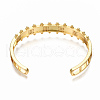 Brass Micro Pave Clear Cubic Zirconia Cuff Bangles BJEW-N302-006H-NF-2