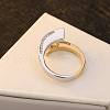 Flat Round Brass with Crystal Rhinestone Finger Rings FS-WG97854-01-4
