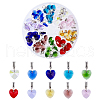 Faceted Glass Heart Pendants PALLOY-PH01484-1