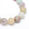 Round Natural Flower Amazonite Bead Strands G-R345-8mm-17-2