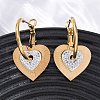 304 Stainless Steel Rhinestone Hoop Earrings EJEW-Z098-11G-2