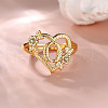 Heart with Flower Hollow Out Brass Finger Rings FS-WG99C3E-15-1