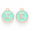 Golden Plated Alloy Enamel Charms X-ENAM-S118-05K-1