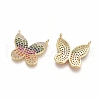 Brass Micro Pave Cubic Zirconia Pendants ZIRC-G152-28G-2
