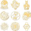 Olycraft 9Pcs 9 Styles Custom Carbon Steel Self-adhesive Picture Stickers DIY-OC0009-14C-1