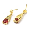 Rack Plating Brass Teardrop Dangle Stud Earrings with Rhinestone for Women EJEW-D059-08G-2