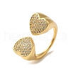 Rack Plating Brass Micro Pave Clear Cubic Zirconia Cuff Rings for Women RJEW-G325-13E-G-1