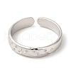 304 Stainless Steel Moon & Star Open Cuff Ring for Women RJEW-E063-10P-2