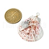 3Pcs Silver Copper Wire Wrapped Natural Scallop Shell Pendants PALLOY-TA00186-3
