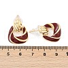 Brass Enamel Stud Earrings EJEW-P301-08G-5
