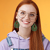 ANATTASOUL 4 Pairs 4Colors Wood Dangle Earrings for Women EJEW-AN0003-93-5