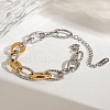 304 Stainless Steel Cable Chain Bracelets for Women BJEW-K279-02GP-1