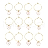 12Pcs Heart with Constellation Alloy Enamel Wine Glass Charms Sets AJEW-JO00230-02-1