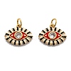 Brass Cubic Zirconia Pendants ZIRC-O044-03D-G-1