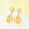 Oval 304 Stainless Steel Stud Earrings for Women EJEW-A125-39G-3