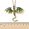 Alloy Enamel Dragon Pendant Necklaces NJEW-V005-01AG-02-3