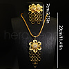 Flower Alloy Pendant Necklaces & Stud Earrings Sets FS-WG618C7-01-4