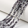 Electroplate Transparent Glass Beads Strands EGLA-A034-T3mm-M11-1