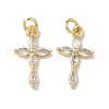 Brass Micro Pave Cubic Zirconia Pendants KK-Q068-49A-G-1