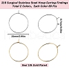SUNNYCLUE 160Pcs 2 Colors 316 Surgical Stainless Steel Hoop Earring Findings STAS-SC0007-21-2