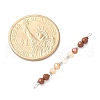Faceted Round Natural Carnelian & Red Jasper & Potato Natural Cultured Freshwater Pearl Beaded Connector Charms PALLOY-JF03532-01-4
